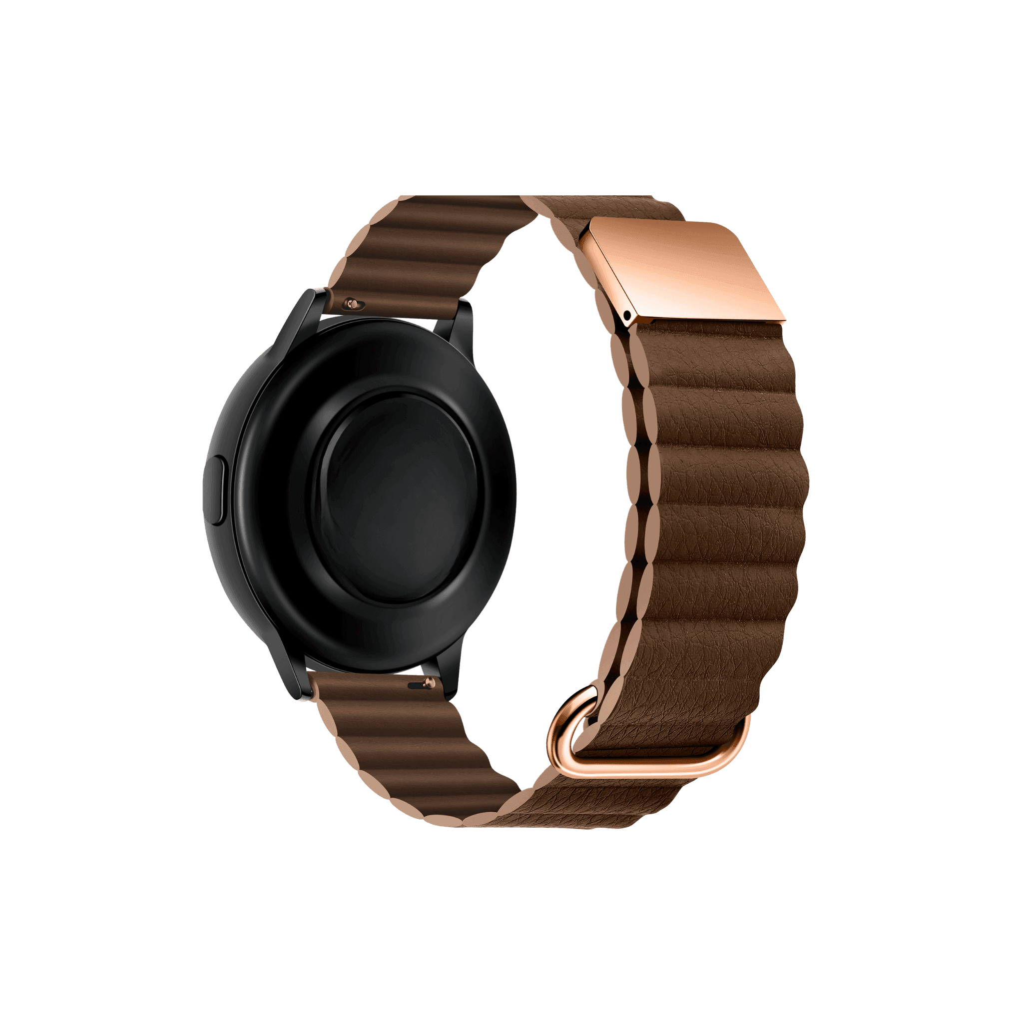 Fusion Lederarmband in Braun – klassisches Echtlederband mit gerillter Struktur und Magnetverschluss, ideal für stilbewusste Träger